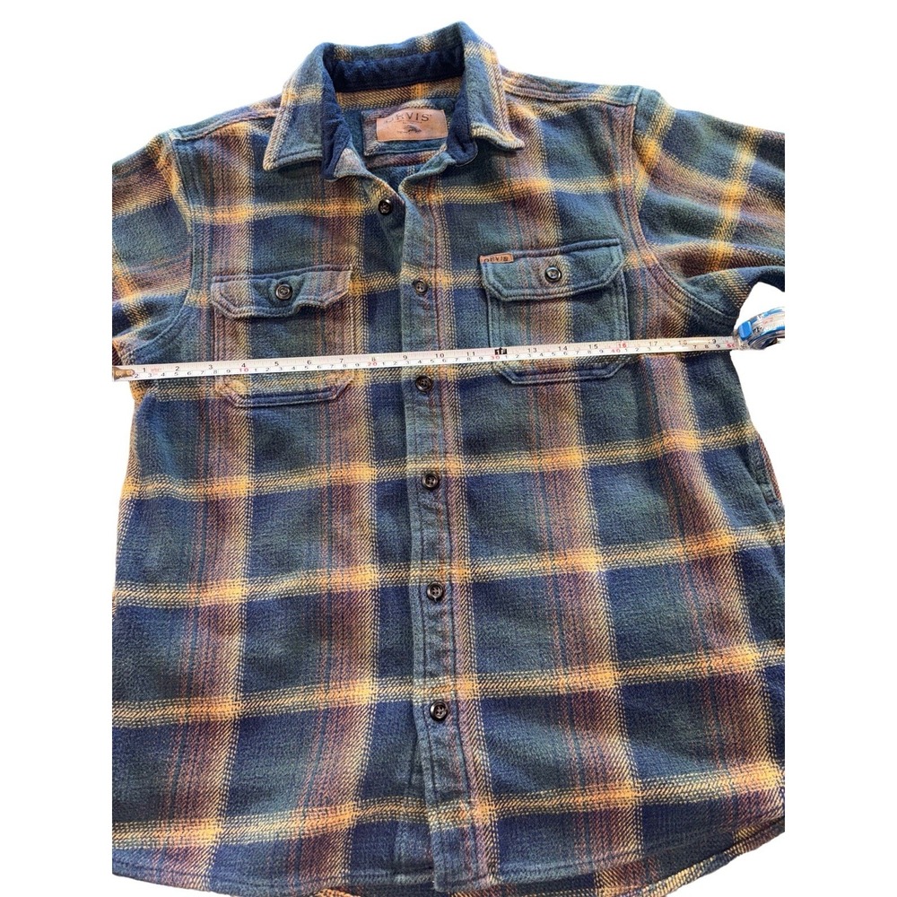 Orvis Heavy Flannel Men's Medium Plaid Shacket Pockets Shirt Jacket - Picture 11 of 12
